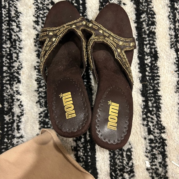 Nomi Dark Brown Beaded Heels - Picture 5 of 6